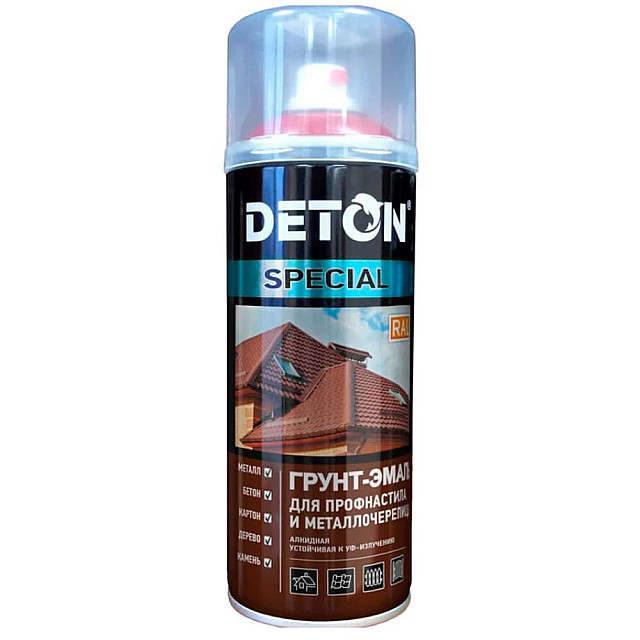 Грунт-эмаль Deton Special для профнастила и металлочерепицы Ral9016 белый транспортный 520 мл
