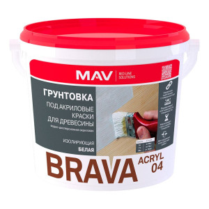 Грунтовка MAV Brava Acryl 04 под акриловые краски белая 1 л