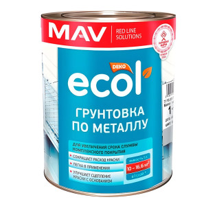 Грунтовка MAV Ecol ГФ-021 по металлу светло-серая 1 л