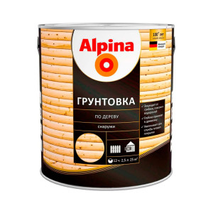 Грунтовка Alpina по дереву бесцветная 2.5 л