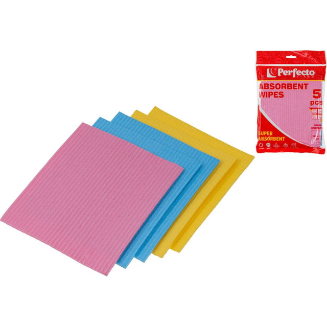 Салфетки Perfecto Linea Super Absorbent 54-201704 влаговпитывающие 20.5*17.5 см целлюлоза 5 шт