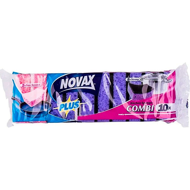 Губки кухонные Novax Combi крупнопористые 10 шт