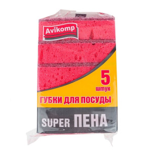 Губки для посуды Avikomp 41094 крупнопористые 100*70*30 мм 5 шт