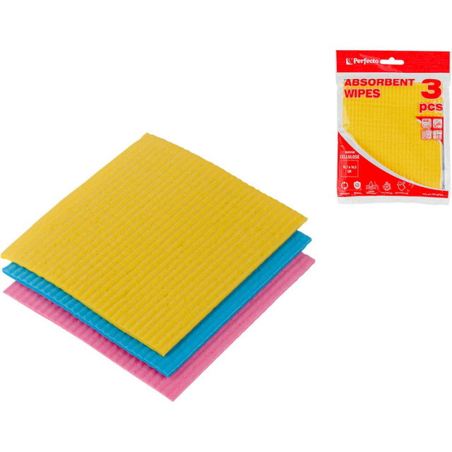 Салфетки Perfecto Linea 54-157145 влаговпитывающие 15.7*14.5 см целлюлоза 3 шт