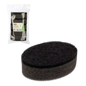 Набор губок для мытья посуды Рыжий Кот KS-07 107565 двухслойных овальных черный 5 шт