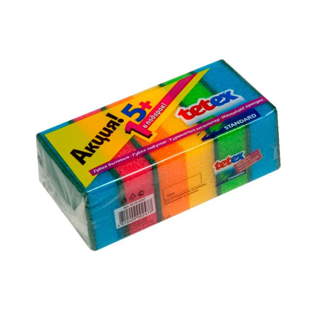 Губки для посуды Tetex 95*65*32 мм 5+1