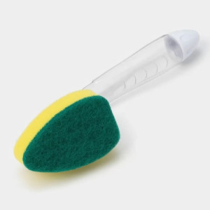 Губка абразивная Доляна ОЕ2048 с дозатором для моющего средства 24 см