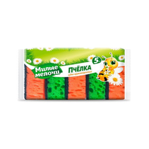 Губки кухонные Милые мелочи крупнопористые 5 шт