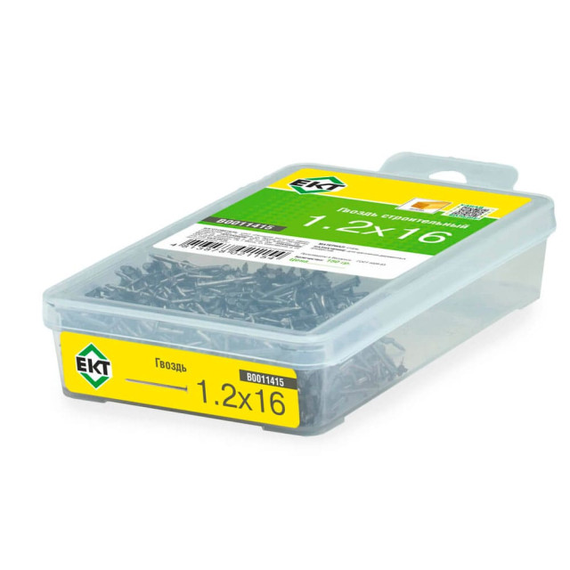Гвоздь строительный 1.2*16 мм ЕКТ B0011415 контейнер 0.15 кг