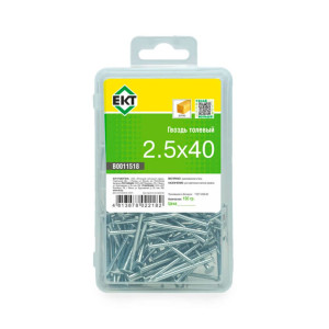 Гвоздь толевый 2.5*40 мм ЕКТ B00011518 оцинкованный 0.15 кг