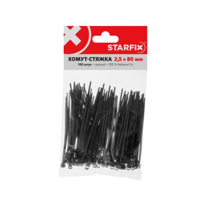 Хомут-стяжка Starfix SMP-31294-100 2.5*80 мм черный 100 шт