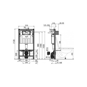 Инсталляция для сухой установки AlcaPlast Sadromodul AM101/1120-BL-01 для гипсокартона