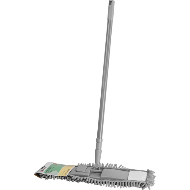 Швабра для пола Perfecto Linea Solid 43-492034 с насадкой из шенилла серая