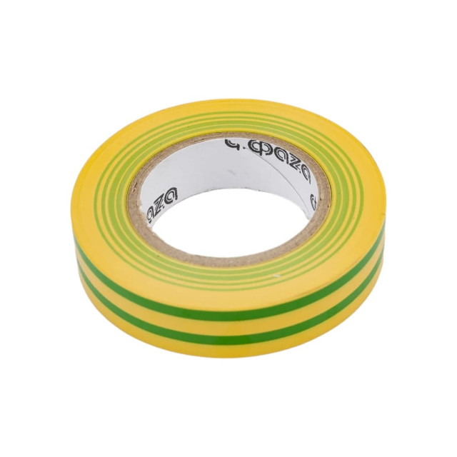 Изолента ФАZA TP-15/20-yg ПВХ 15 мм*20 м желто-зеленая