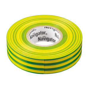 Изолента Navigator 71 115 NIT-A19-20/YG 20 м желто-зеленая