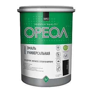 Эмаль акриловая Ореол глянцевая черная 1 кг