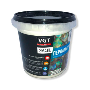 Эмаль перламутровая VGT ВД-АК-1179 универсальная серебристо-белая 1 кг