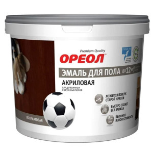 Эмаль для пола Ореол темно-серая полуматовая 2.3 кг