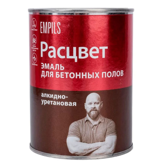 Эмаль для бетонных полов Расцвет серая 0.9 кг