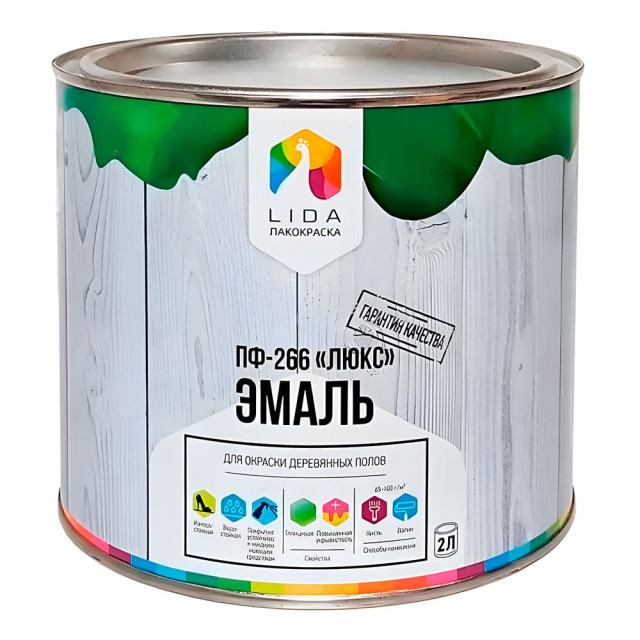 Эмаль Lida ПФ-266 Люкс классическая 2 кг