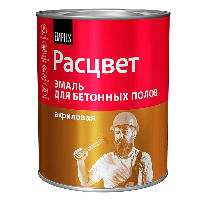 Эмаль для бетонных полов Расцвет акриловая серая 2.7 кг