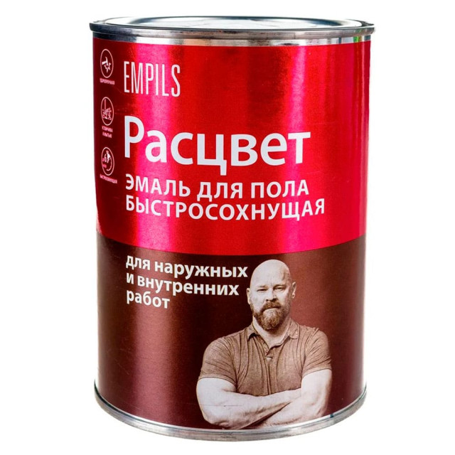 Эмаль для пола Расцвет быстросохнущая желто-коричневая 0.9 кг