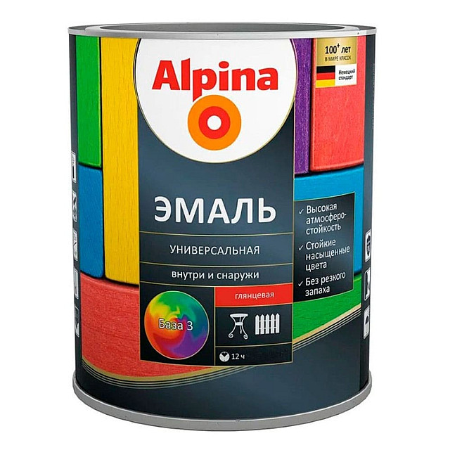 Эмаль универсальная Alpina База 3 глянцевая прозрачная 0.75 кг