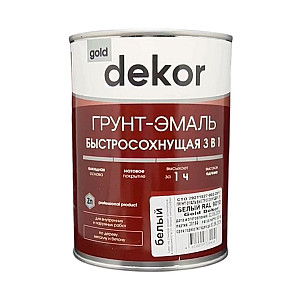 Грунт-эмаль GD Dekor быстросохнущая 3в1 белая RAL 9010 0.9 кг