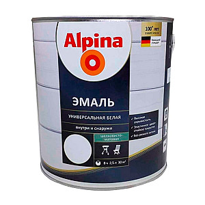 Эмаль универсальная Alpina шелковисто-матовая белая 2 л