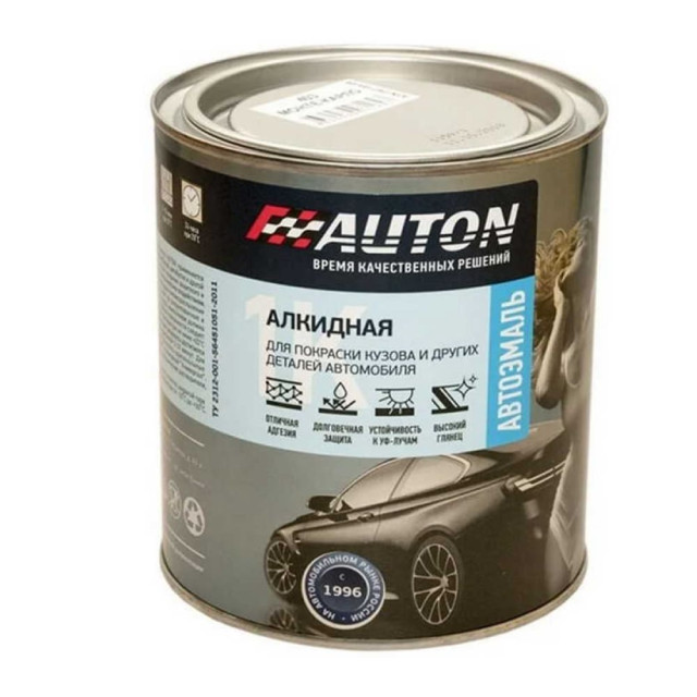Эмаль автомобильная алкидная AUTON ATN-P07276-08 черная матовая 0.8 л