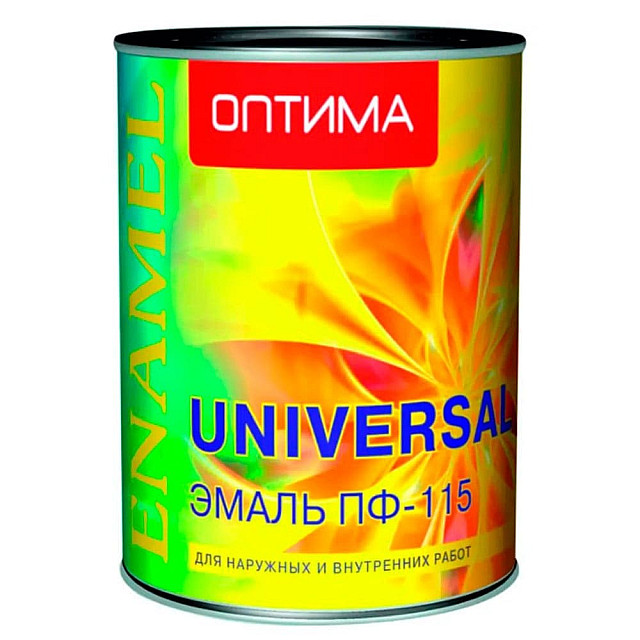 Эмаль Оптима ПФ-115 белая 0.9 кг