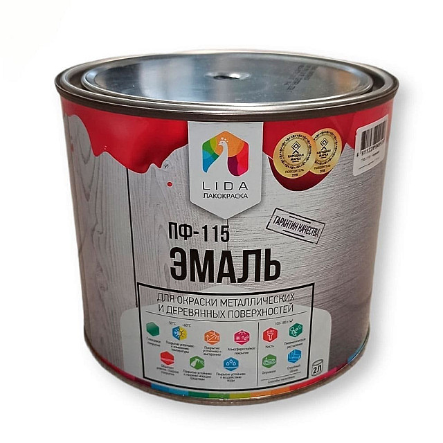 Эмаль Lida ПФ-115 желтая 2 кг