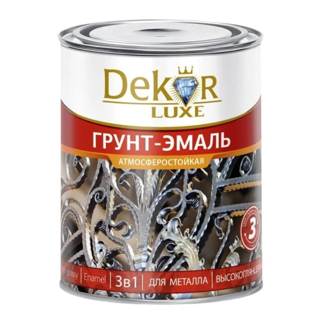 Грунт-эмаль Dekor 3в1 алкидная шоколадная 0.9 кг