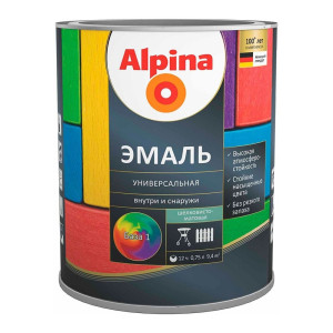 Эмаль универсальная Alpina База 1 глянцевая белая 0.8 кг