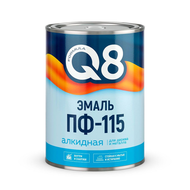 Эмаль Formula Q8 ПФ-115 белая 0.8 кг