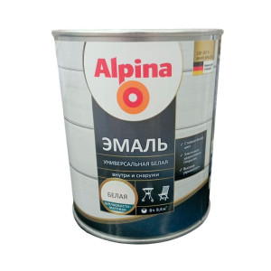 Эмаль универсальная Alpina шелковисто-матовая белая 0.8 кг