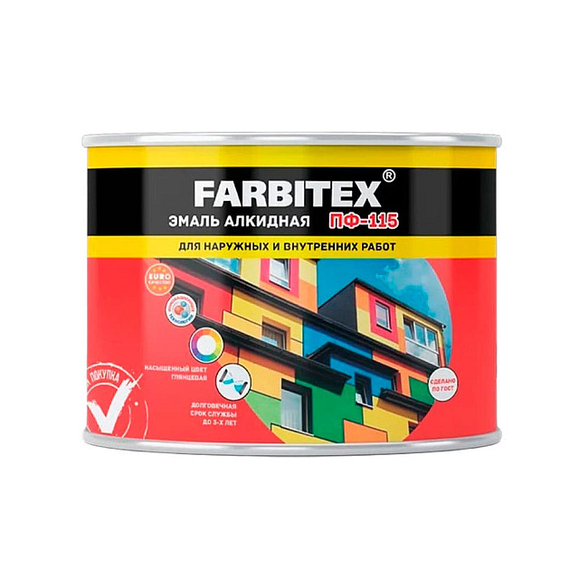 Эмаль алкидная Farbitex ПФ-115 синяя 0.4 кг