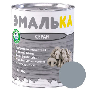 Эмаль MAV Эмалька ПФ-115С серая 0.9 л