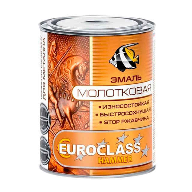 Эмаль декоративная Euroclass с молотковым эффектом вишневая 0.8 кг