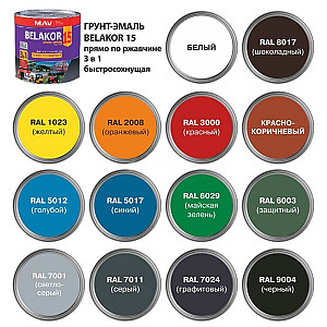 Грунт-эмаль MAV Belakor 15 прямо по ржавчине 3 в 1 быстросохнущая красно-коричневая матовая 2.4 л