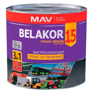Грунт-эмаль MAV Belakor 15 прямо по ржавчине 3 в 1 быстросохнущая RAL 6029 майская зелень матовая 2.4 л