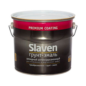 Грунт-эмаль Slaven по ржавчине белый 3.2 кг