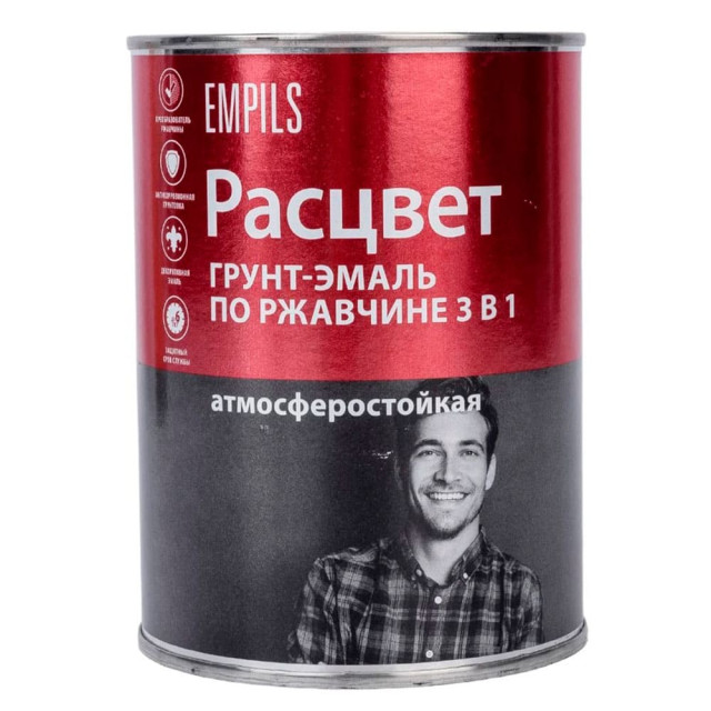 Грунт-эмаль Расцвет по ржавчине 3 в 1 шоколадная 0.9 кг