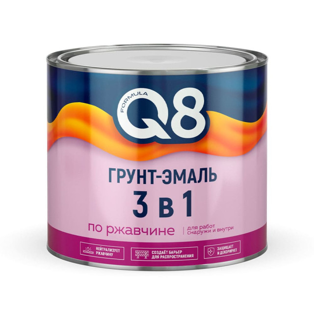 Грунт-эмаль Formula Q8 3 в 1 черная 1.8 кг