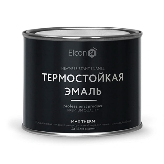 Эмаль термостойкая Elcon Max Therm 1200°С черная 0.4 кг