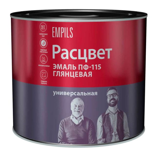 Эмаль Расцвет ПФ-115 ярко-желтая 1.9 кг