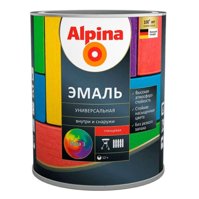 Эмаль универсальная Alpina База 3 глянцевая прозрачная 0.75 кг