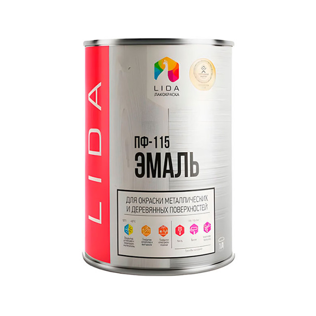Эмаль Lida ПФ-115 желтая 1 кг