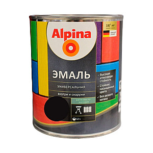 Эмаль универсальная Alpina шелковисто-матовая черная 0.8 кг
