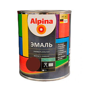 Эмаль универсальная Alpina шелковисто-матовая шоколадная 0.8 кг